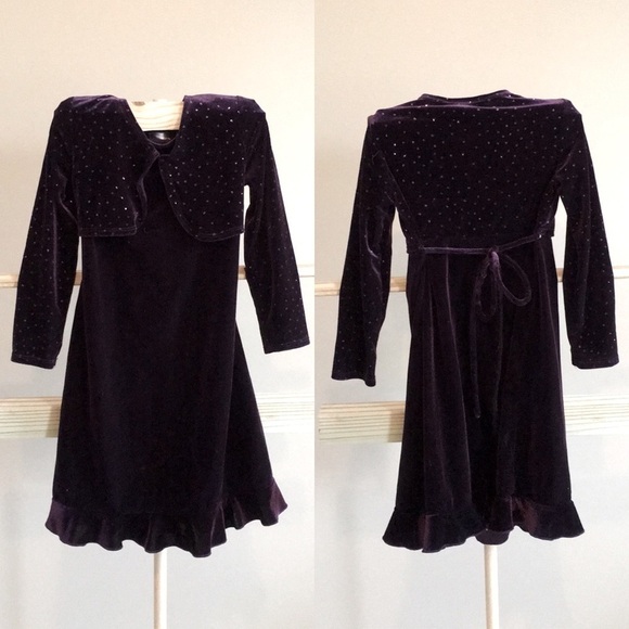 AMY Byer Purple Velvet Dress. P/A1056/3 - Picture 1 of 6
